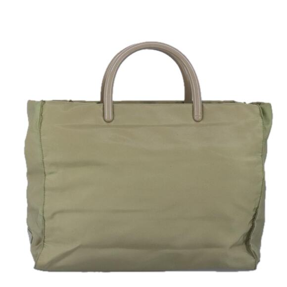 PRADA Tote Bag Nylon Plastic Beige Silver - Picture 13 of 16